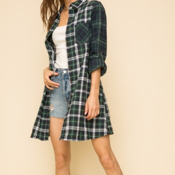 Flannel Shirt Dress - Picture 3 of 8